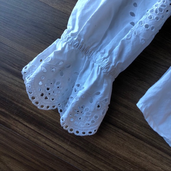 Joie Kalyssa Eyelet-sleeve Pleated Top Porcelain - Picture 8 of 8